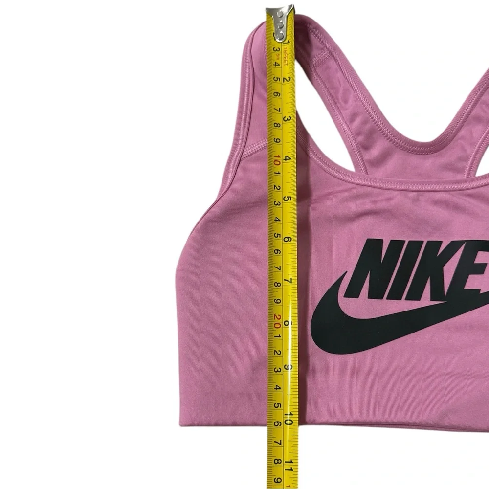 Nike Women’s SWOOSH Pink & Black Athletic Sports Bra Racerback Size XS - Picture 3 of 5